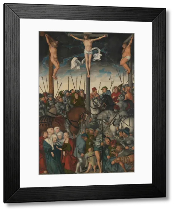 Framed Print : The Crucifixion, 1538. Creator: Lucas Cranach the Elder Framed Print : The Crucifixion, 1538. Creator: Lucas Cranach the Elder