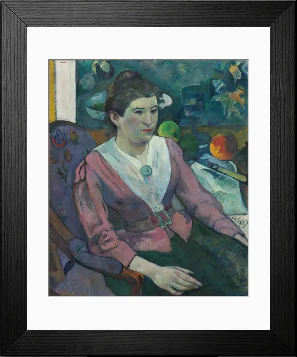 Framed Print : Woman in front of a Still Life by Cezanne, 1890. Creator: Paul Gauguin Framed Print : Woman in front of a Still Life by Cezanne, 1890. Creator: Paul Gauguin