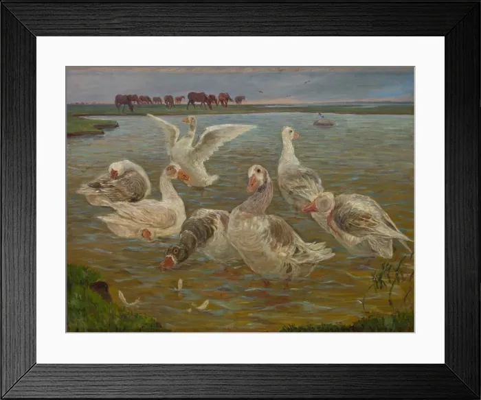 Framed Print : Les Oies, 1897. Creator: Theodor Esbern Philipsen Framed Print : Les Oies, 1897. Creator: Theodor Esbern Philipsen