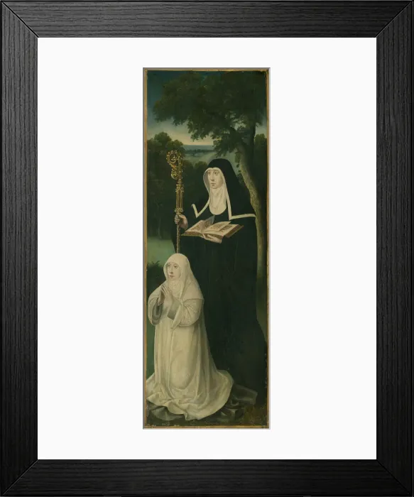 Framed Print : Saint Gertrude of Nivelles and an Augustinian Canoness, 1525 / 50. Creator: Unknown Framed Print : Saint Gertrude of Nivelles and an Augustinian Canoness, 1525 / 50. Creator: Unknown