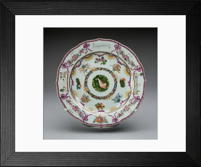 Framed Print : Plate, China, 1760 / 70. Creator: Jingdezhen Porcelain Framed Print : Plate, China, 1760 / 70. Creator: Jingdezhen Porcelain
