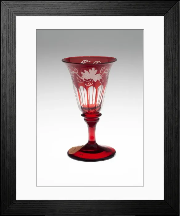 Framed Print : Wine Glass, Bohemia, Mid to late 19th century. Creator: Bohemia Glass Framed Print : Wine Glass, Bohemia, Mid to late 19th century. Creator: Bohemia Glass