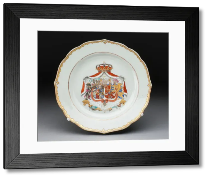 Framed Print : Plate, Jingdezhen, c. 1750. Creator: Jingdezhen Porcelain Framed Print : Plate, Jingdezhen, c. 1750. Creator: Jingdezhen Porcelain