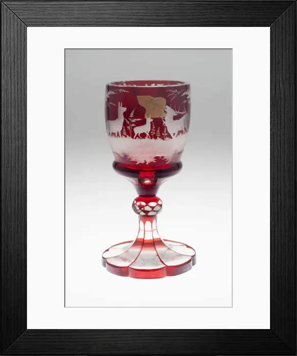 Framed Print : Large Wine Glass, Bohemia, c. 1850 / 70. Creator: Bohemia Glass Framed Print : Large Wine Glass, Bohemia, c. 1850 / 70. Creator: Bohemia Glass