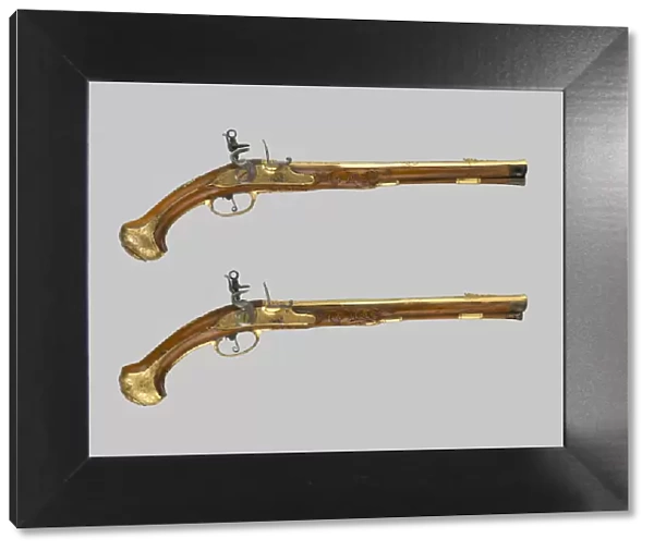 Pair of Flintlock Holster Pistols, Vienna, c. 1700  /  25. Creator: Unknown