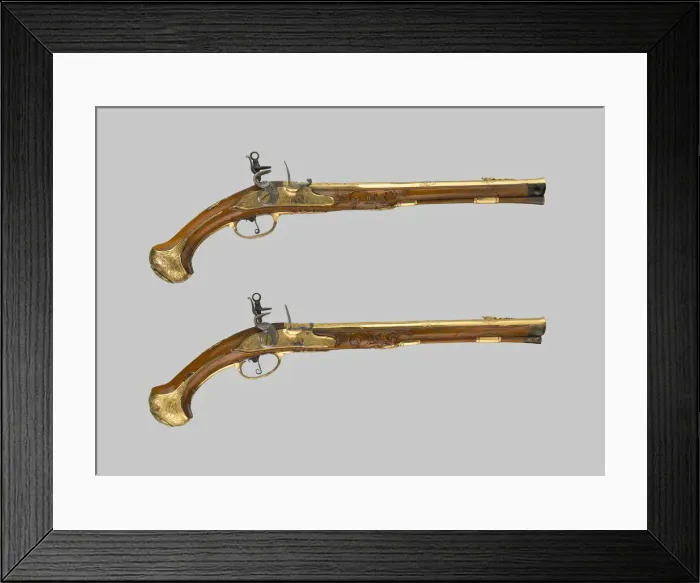 Framed Print : Pair of Flintlock Holster Pistols, Vienna, c. 1700 / 25. Creator: Unknown Framed Print : Pair of Flintlock Holster Pistols, Vienna, c. 1700 / 25. Creator: Unknown