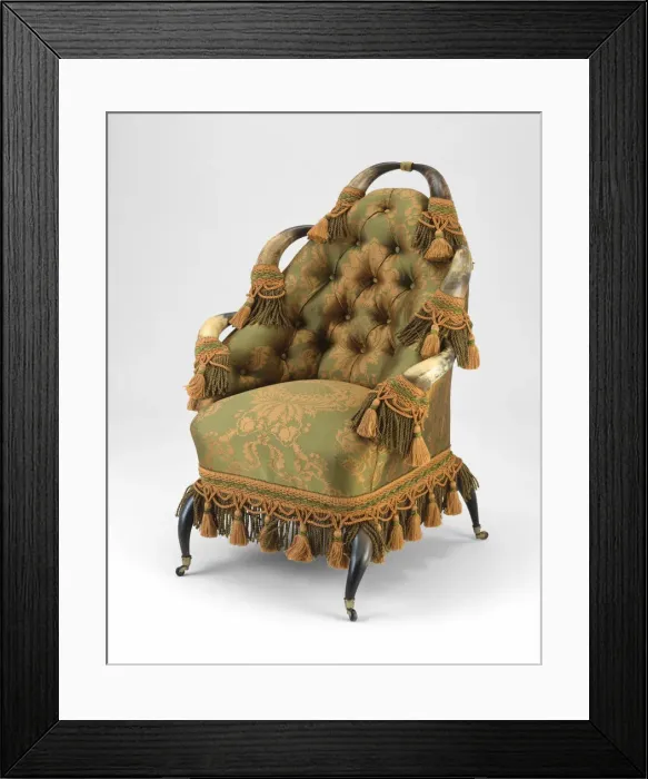 Framed Print : Steer Horn Armchair, 1870 / 80. Creator: Unknown Framed Print : Steer Horn Armchair, 1870 / 80. Creator: Unknown