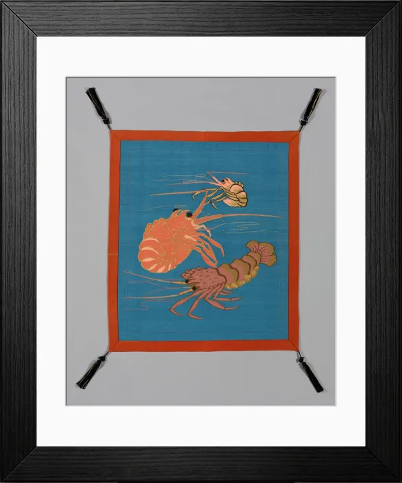 Framed Print : Fukusa (Gift Cover), Japan, late Edo period (1789-1868) / Meiji period (1868-1912), 19th century. Creator: Unknown Framed Print : Fukusa (Gift Cover), Japan, late Edo period (1789-1868) / Meiji period (1868-1912), 19th century. Creator: Unknown