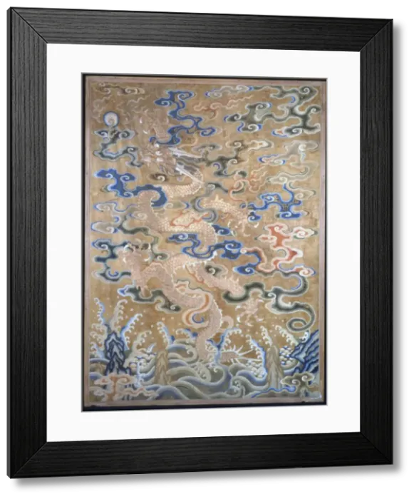 Framed Print : Fragment (For a Curtain), China, Qing dynasty (1644-1911), 1675 / 1725. Creator: Unknown Framed Print : Fragment (For a Curtain), China, Qing dynasty (1644-1911), 1675 / 1725. Creator: Unknown
