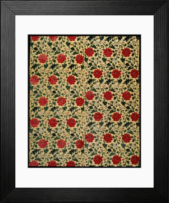 Framed Print : Panel (Furnishing Fabric), China, Qing dynasty (1644-1911), 1750 / 1800. Creator: Unknown Framed Print : Panel (Furnishing Fabric), China, Qing dynasty (1644-1911), 1750 / 1800. Creator: Unknown