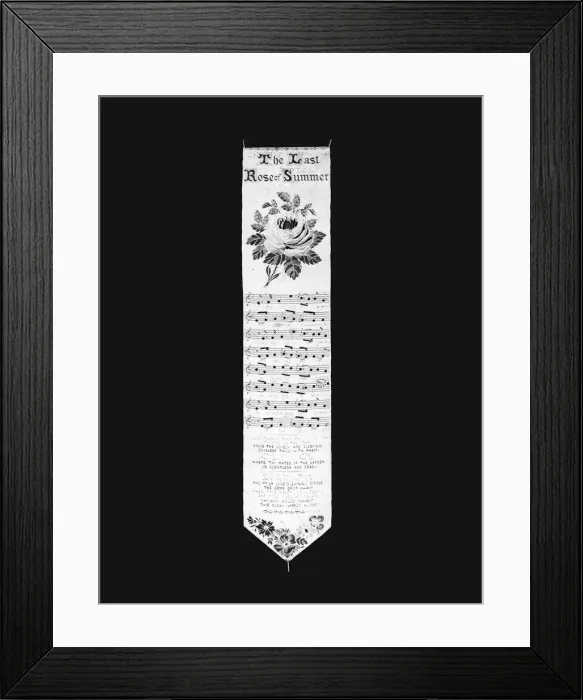 Framed Print : The Last Rose of Summer (Bookmark), Coventry, 1871. Creator: Thomas Stevens Framed Print : The Last Rose of Summer (Bookmark), Coventry, 1871. Creator: Thomas Stevens