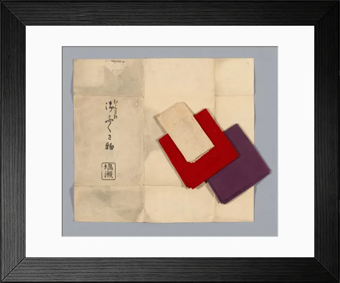 Framed Print : Three cloths (For a Ceremonial Tea Set), Japan, late Edo period (1789-1868) / Meiji period Framed Print : Three cloths (For a Ceremonial Tea Set), Japan, late Edo period (1789-1868) / Meiji period
