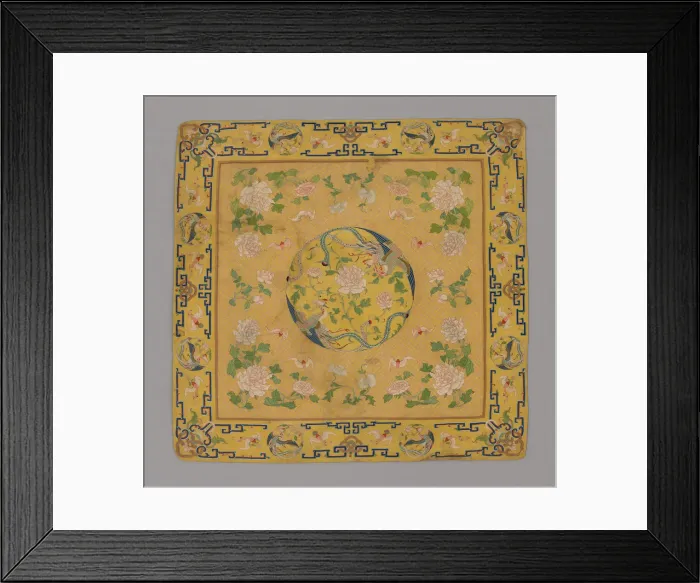 Framed Print : Cushion Cover, China, Qing dynasty (1644-1911), 1700 / 50. Creator: Unknown Framed Print : Cushion Cover, China, Qing dynasty (1644-1911), 1700 / 50. Creator: Unknown