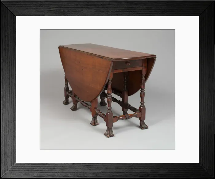 Framed Print : Gate Leg Table, 1710 / 30. Creator: Unknown Framed Print : Gate Leg Table, 1710 / 30. Creator: Unknown