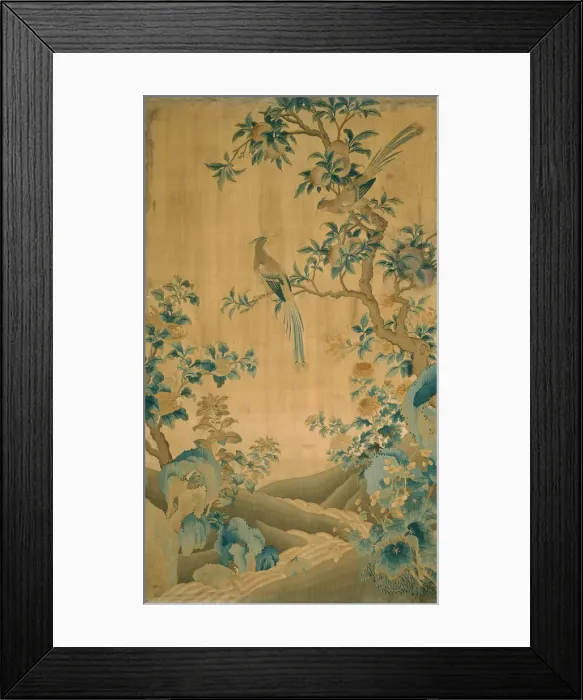 Framed Print : Panel (Furnishing Fabric), China, Qing dynasty(1644-1911), 1750 / 1800. Creator: Unknown Framed Print : Panel (Furnishing Fabric), China, Qing dynasty(1644-1911), 1750 / 1800. Creator: Unknown