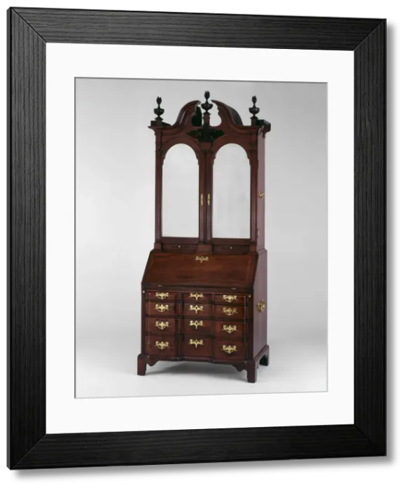 Framed Print : Desk and Bookcase, 1750 / 70. Creator: Unknown Framed Print : Desk and Bookcase, 1750 / 70. Creator: Unknown