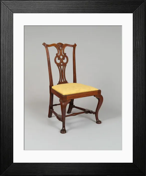 Framed Print : Pair of Side Chairs, 1755 / 90. Creator: Unknown Framed Print : Pair of Side Chairs, 1755 / 90. Creator: Unknown