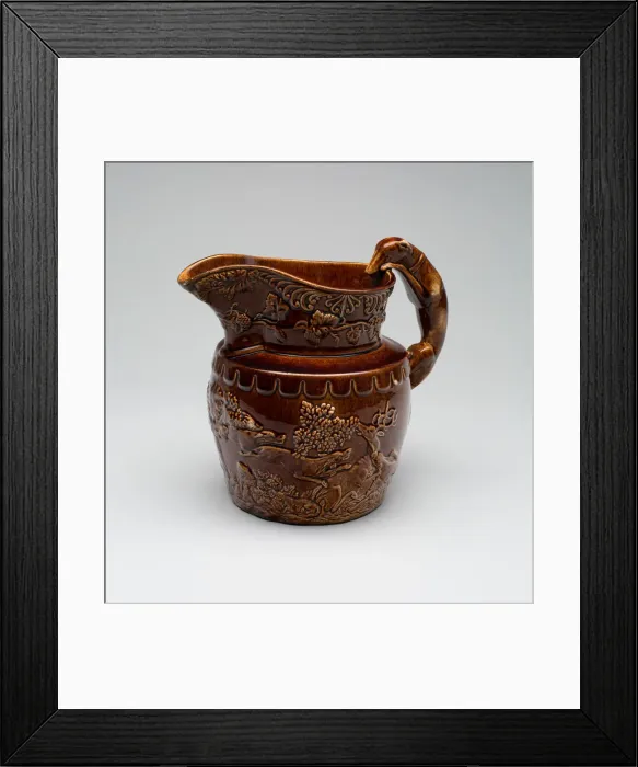 Framed Print : Hound-Handled Pitcher, c. 1850. Creator: Unknown Framed Print : Hound-Handled Pitcher, c. 1850. Creator: Unknown