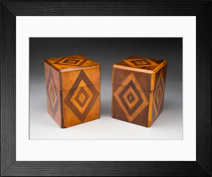 Framed Print : Pair of Tea Caddies, 1800 / 50. Creator: Unknown Framed Print : Pair of Tea Caddies, 1800 / 50. Creator: Unknown