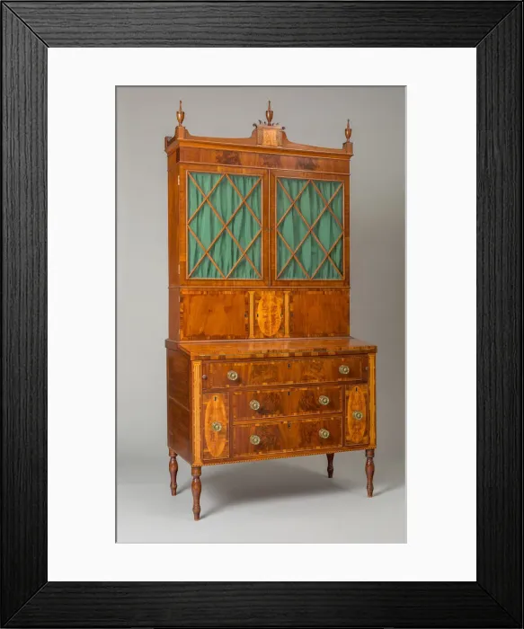 Framed Print : Desk and Bookcase, 1800 / 15. Creator: Unknown Framed Print : Desk and Bookcase, 1800 / 15. Creator: Unknown