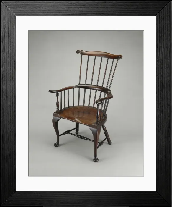 Framed Print : High-Back Windsor Chair, c. 1760. Creator: Unknown Framed Print : High-Back Windsor Chair, c. 1760. Creator: Unknown