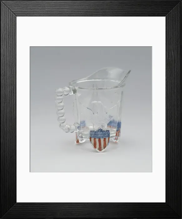 Framed Print : Bullet & Emblem pattern cream pitcher, 1870 / 1900. Creator: Unknown Framed Print : Bullet & Emblem pattern cream pitcher, 1870 / 1900. Creator: Unknown