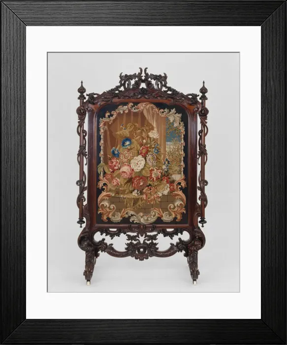 Framed Print : Fire Screen, c. 1855. Creator: Unknown Framed Print : Fire Screen, c. 1855. Creator: Unknown