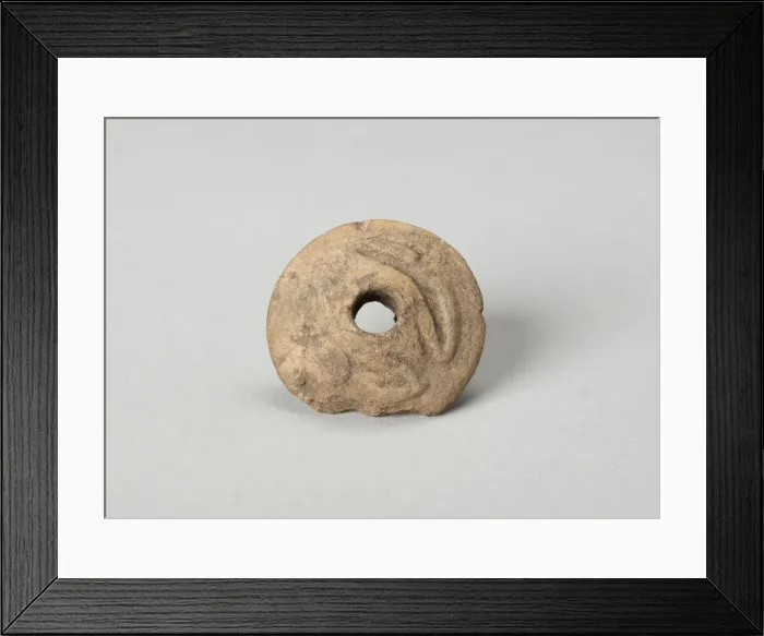 Framed Print : Ear Ornament or Spindle Whorl with Modeled Frog Motifs, A. D. 1450 / 1521. Creator: Unknown Framed Print : Ear Ornament or Spindle Whorl with Modeled Frog Motifs, A. D. 1450 / 1521. Creator: Unknown