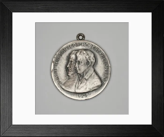 Framed Print : Two Medals Commemorating the Hudson-Fulton Celebration New York, 1909. Creator: Unknown Framed Print : Two Medals Commemorating the Hudson-Fulton Celebration New York, 1909. Creator: Unknown