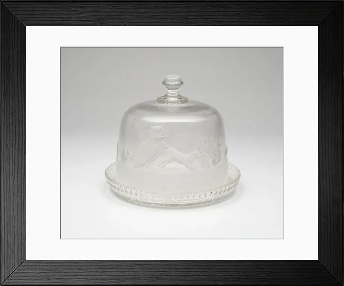 Framed Print : Owl and Pussycat covered tray, 1870 / 1900. Creator: Unknown Framed Print : Owl and Pussycat covered tray, 1870 / 1900. Creator: Unknown