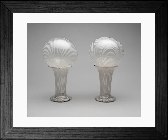 Framed Print : Pair of Witch Balls with Vases, 1850 / 75. Creator: Unknown Framed Print : Pair of Witch Balls with Vases, 1850 / 75. Creator: Unknown