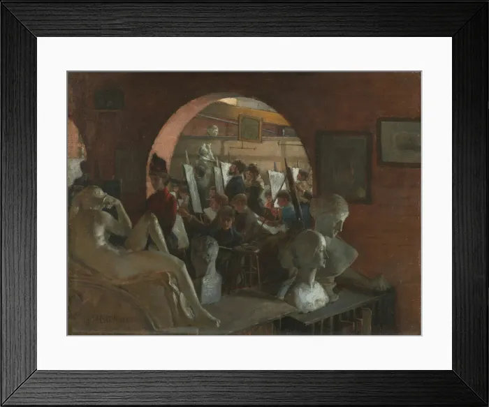 Framed Print : An Alcove in the Art Students League, 1888. Creator: Charles C. Curran Framed Print : An Alcove in the Art Students League, 1888. Creator: Charles C. Curran