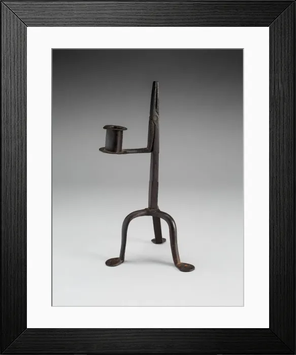 Framed Print : Candlestick and Rushlight Holder, 1750 / 1850. Creator: Unknown Framed Print : Candlestick and Rushlight Holder, 1750 / 1850. Creator: Unknown