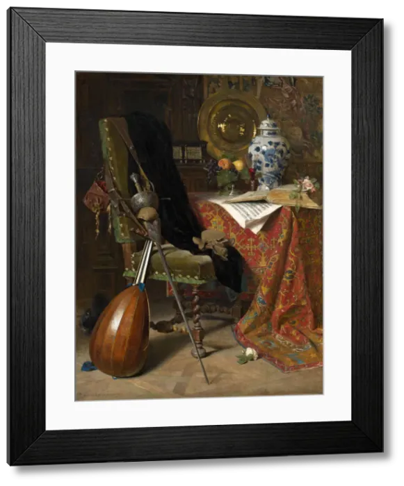 Framed Print : Seventeenth-Century Interior, 1877. Creator: Charles Gifford Dyer Framed Print : Seventeenth-Century Interior, 1877. Creator: Charles Gifford Dyer