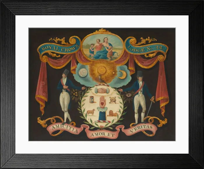 Framed Print : Emblems for Royal Crown Lodge No. 22, 1810 / 15. Creator: Unknown Framed Print : Emblems for Royal Crown Lodge No. 22, 1810 / 15. Creator: Unknown