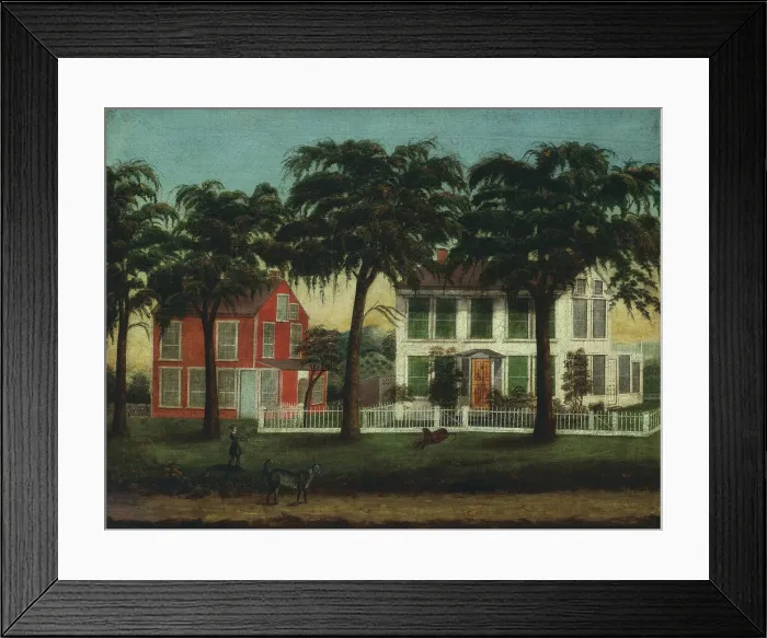 Framed Print : Houses on the Fox River, Illinois, 1881 / 90. Creator: Unknown Framed Print : Houses on the Fox River, Illinois, 1881 / 90. Creator: Unknown