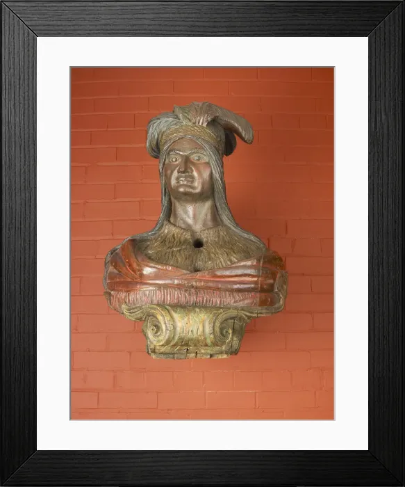 Framed Print : Ship Figurehead: Native American Bust, c. 1860. Creator: Unknown Framed Print : Ship Figurehead: Native American Bust, c. 1860. Creator: Unknown