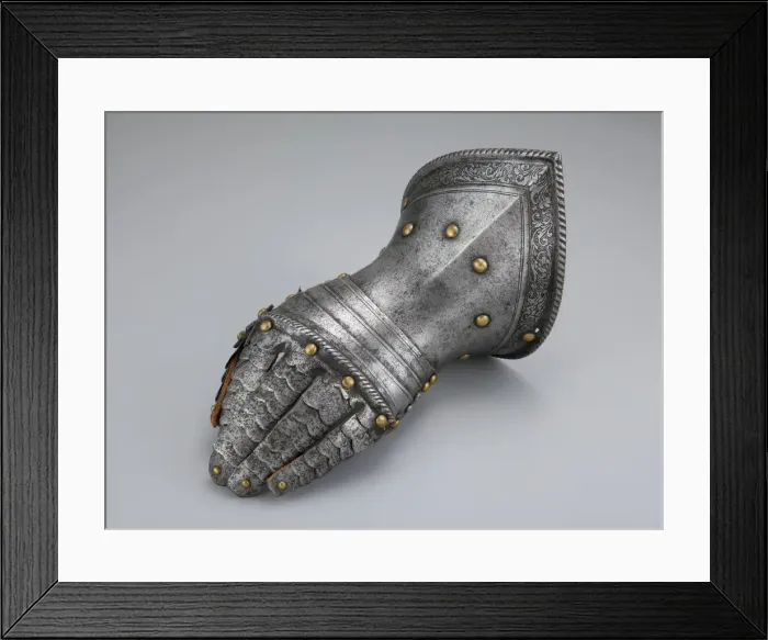 Framed Print : Fingered Gauntlet for the Left Hand, Northern Italy, c. 1560. Creator: Unknown Framed Print : Fingered Gauntlet for the Left Hand, Northern Italy, c. 1560. Creator: Unknown