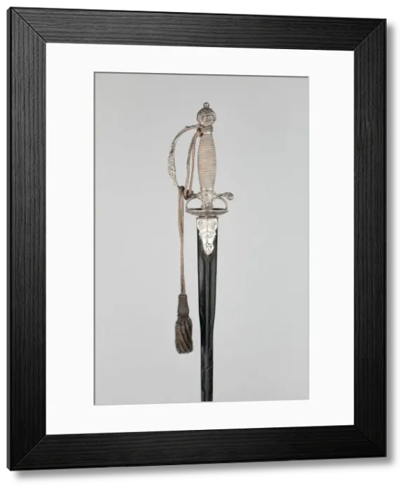Framed Print : Smallsword and Scabbard, England, 1744 / 45. Creators: John Berthellot, Matthew Feesey Framed Print : Smallsword and Scabbard, England, 1744 / 45. Creators: John Berthellot, Matthew Feesey