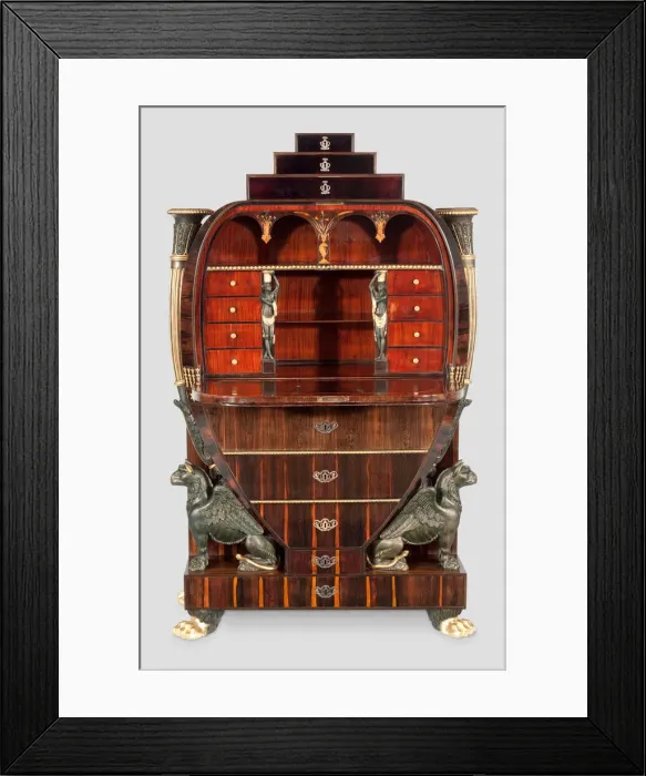 Framed Print : Fall-Front Desk, Vienna, c. 1810. Creator: Unknown