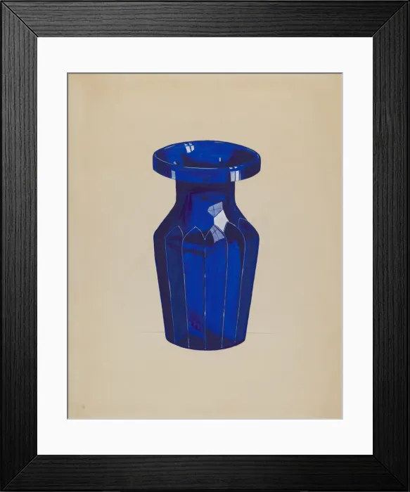 Framed Print : Cobalt Vase, c. 1936. Creator: Dorothy Posten Framed Print : Cobalt Vase, c. 1936. Creator: Dorothy Posten