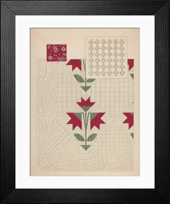 Framed Print : Quilt, c. 1937. Creator: Dorothy Posten Framed Print : Quilt, c. 1937. Creator: Dorothy Posten