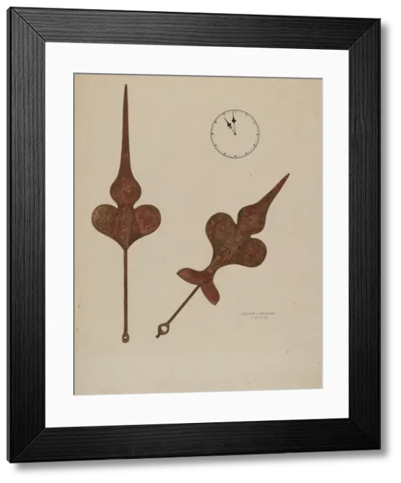 Framed Print : Church Clock Hands, 1938. Creator: Walter Praefke Framed Print : Church Clock Hands, 1938. Creator: Walter Praefke