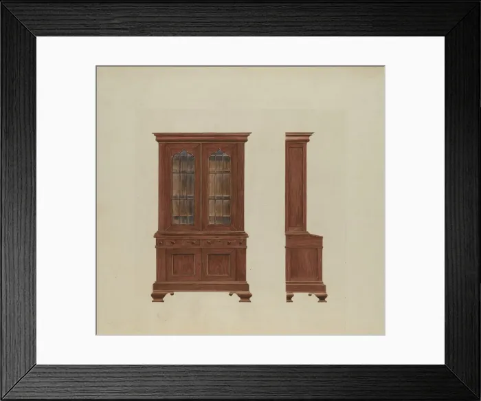 Framed Print : Combination Desk and Bookcase, c. 1937. Creator: Ray Price Framed Print : Combination Desk and Bookcase, c. 1937. Creator: Ray Price