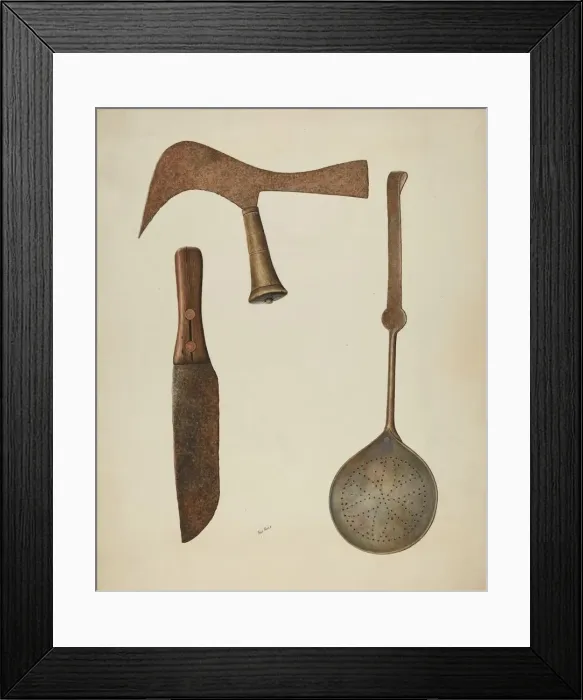 Framed Print : Sugar Industry Implements, c. 1938. Creator: Ray Price Framed Print : Sugar Industry Implements, c. 1938. Creator: Ray Price