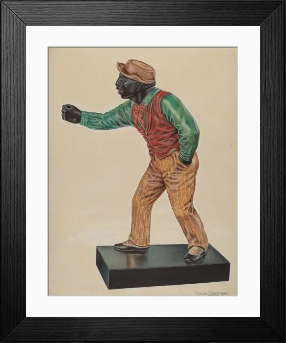 Framed Print : Hitching Post, c. 1937. Creator: David Ramage Framed Print : Hitching Post, c. 1937. Creator: David Ramage