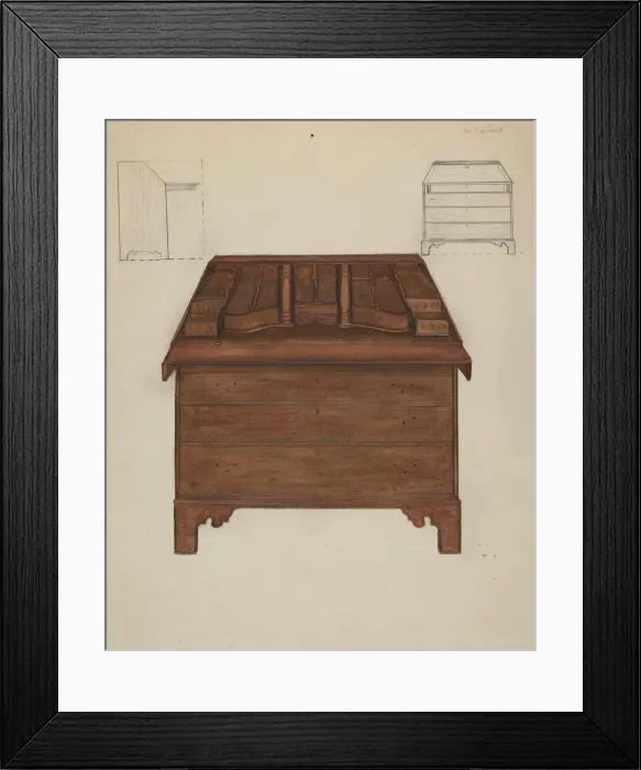 Framed Print : Desk, c. 1940. Creator: Edna C. Rex Framed Print : Desk, c. 1940. Creator: Edna C. Rex