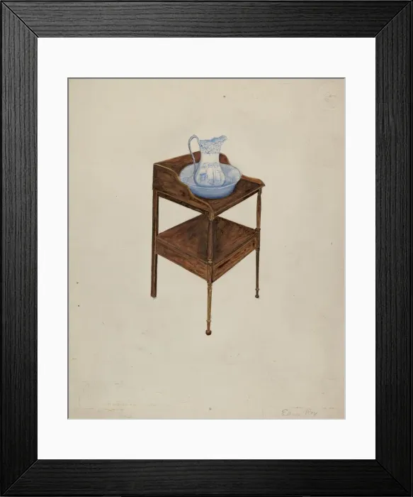 Framed Print : Wash-stand, c. 1937. Creator: Edna C. Rex Framed Print : Wash-stand, c. 1937. Creator: Edna C. Rex