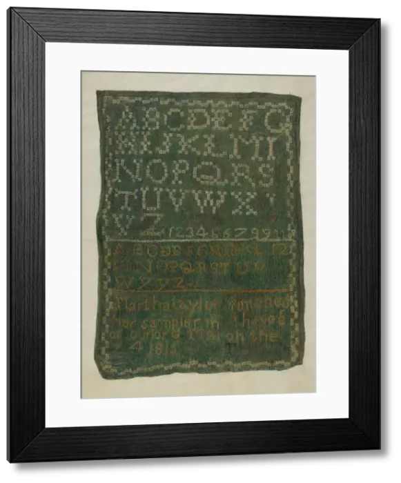 Framed Print : Sampler, c. 1939. Creator: Edna C. Rex Framed Print : Sampler, c. 1939. Creator: Edna C. Rex