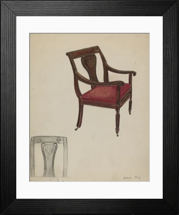 Framed Print : Arm Chair, 1935 / 1942. Creator: Edna C. Rex Framed Print : Arm Chair, 1935 / 1942. Creator: Edna C. Rex